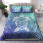 Hawaii Bedding Set Turtle Gardiant Background