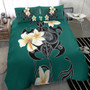 Hawaii Bedding Set Turtle Poly Trinal Plumeria Turquoise