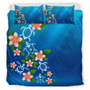 Hawaii Bedding Set Turtle Polynesian Plumeria Ocean