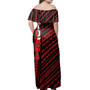 Tonga Polynesian Style Woman Off Shoulder Long Dress