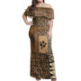 Tonga Scarf Woman Off Shoulder Long Dress