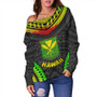 Hawaii Off Shoulder Sweatshirt Kanaka Maoli Polynesian Pattern Bet