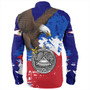 Samoa Long Sleeve Shirt American Samoa Flag Eagle Grunge