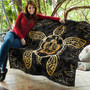 Hawaii Premium Quilt Golden Hibiscus And Turtle