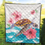 Hawaii Premium Quilt Turtle Hibiscus Waves Polynesian