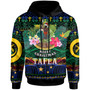 Tafea Polynesian Christmas Hoodie - Custom Tafea Vanuatu Coat of Arms Christmas Hat Polynesian Patterns Hoodie