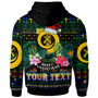 Tafea Polynesian Christmas Hoodie - Custom Tafea Vanuatu Coat of Arms Christmas Hat Polynesian Patterns Hoodie