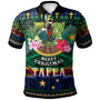 Tafea Polynesian Christmas Polo Shirt - Custom Tafea Vanuatu Coat of Arms Christmas Hat Polynesian Patterns Polo Shirt