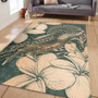 Hawaii Area Rug Turtle Map Plumeria Hibiscus Floral