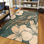 Hawaii Area Rug Turtle Map Plumeria Hibiscus Floral