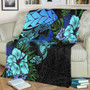 Hawaii Premium Blanket Hawaii Polynesian Turtle Tropical Blue Gardient Blue