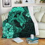 Hawaii Premium Blanket Hawaii Polynesian Turtle Tropical Patina Green