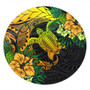 Hawaii Round Rug Hawaii Polynesian Turtle Tropical Gardient Yellow