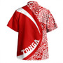 Tonga Hawaiian Shirt Coat Of Arm Lauhala Circle