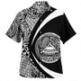 Samoa Hawaiian Shirt American Samoa Coat Of Arm Lauhala White Circle