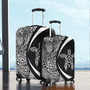 Hawaii Luggage Cover Turtle Hibiscus Lauhala Black White Circle