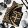 Fiji Tank Top Coat Of Arm Lauhala Gold Circle