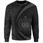 Samoa Sweatshirt Coat Of Arm Lauhala Gray Circle