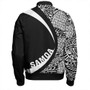 Samoa Bomber Jacket Coat Of Arm Lauhala White Circle