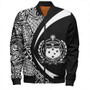 Samoa Bomber Jacket Coat Of Arm Lauhala White Circle