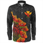 Hawaii Long Sleeve Shirt Hawaii Kanaka Map Style Tropical