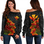 Hawaii Off Shoulder Sweatshirt Hawaii Kanaka Map Style Tropical