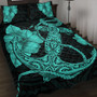 Hawaii Quilt Bed Set Anchor Poly Tribal Turquoise
