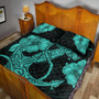 Hawaii Quilt Bed Set Anchor Poly Tribal Turquoise