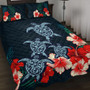 Hawaii Quilt Bed Set Four Turtle Hibiscus Tropical