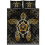 Hawaii Quilt Bed Set Golden Hibiscus And Turtle