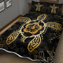 Hawaii Quilt Bed Set Golden Hibiscus And Turtle