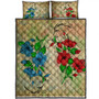 Hawaii Quilt Bed Set Hibiscus Blue And Red