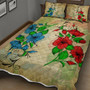 Hawaii Quilt Bed Set Hibiscus Blue And Red
