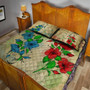 Hawaii Quilt Bed Set Hibiscus Blue And Red