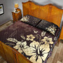 Hawaii Quilt Bed Set Hibiscus Golden Royal