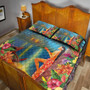 Hawaii Quilt Bed Set Hula Girl Sing In Village