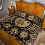 Hawaii Quilt Bed Set Map Honu Hibiscus Polynesian Gold