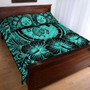Hawaii Quilt Bed Set Map Honu Hibiscus Polynesian Turquoise