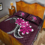 Hawaii Quilt Bed Set Plumeria Polynesia Pink