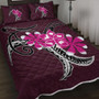 Hawaii Quilt Bed Set Plumeria Polynesia Pink