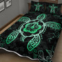 Hawaii Quilt Bed Set Turtle Hibiscus Green New