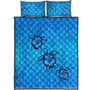 Hawaii Quilt Bed Set Turtle Hibiscus Swim In Sea