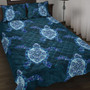 Hawaii Quilt Bed Set Turtle Plumeria Blue