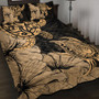 Hawaii Turtle Quilt Bed Set Polynesian Hibiscus Art Gold