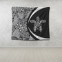 Hawaii Tapestry Turtle Hibiscus Lauhala Black White Circle