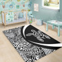 Hawaii Area Rug Turtle Hibiscus Lauhala Black White Circle