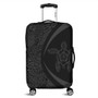 Hawaii Luggage Cover Turtle Hibiscus Lauhala Black Gray Circle