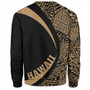 Hawaii Sweatshirt Coat Of Arm Lauhala Gold Circle