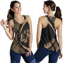 Tonga Women Tank Coat Of Arm Lauhala Gold Circle