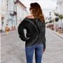 Philippines Off Shoulder Sweatshirt Coat Of Arm Lauhala Gray Circle